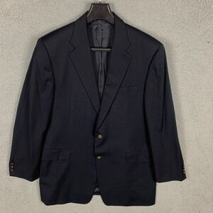 Hickey Freeman Madison Blazer 44R Black Wool Cashmere Gold Button‎ Jacket Coat